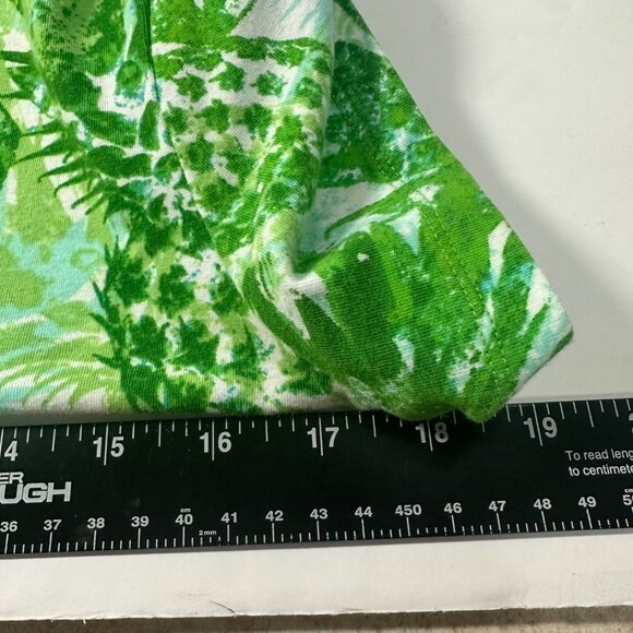 Caribbean Joe Womens Green Pineapple Print V-Neck Top Side Ties Small Tropical - Picture 3 of 7